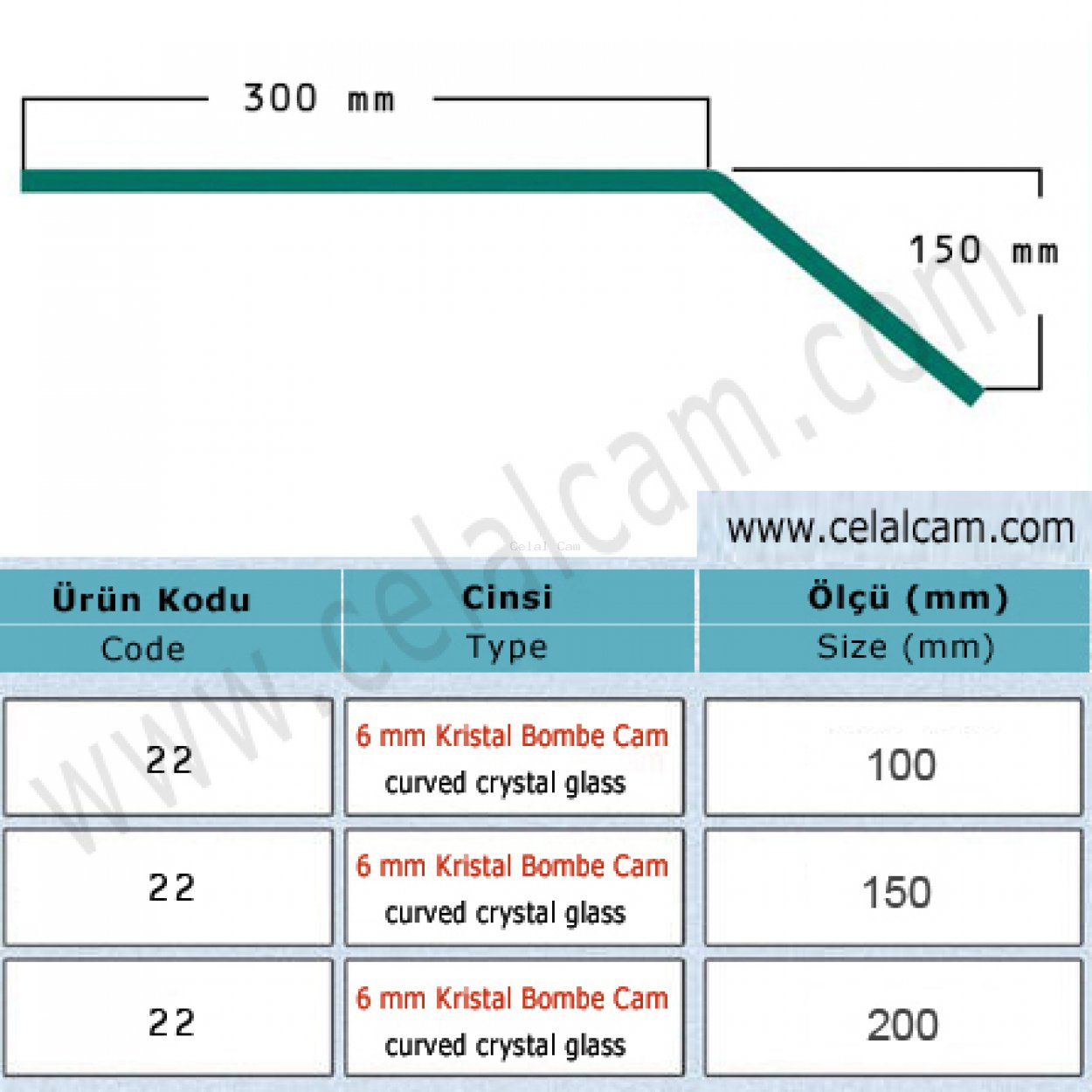 Kristal Bombeli Cam Kod 22