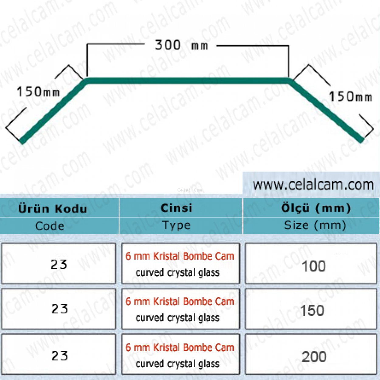 Kristal Bombeli Cam Kod 23